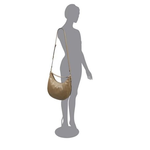 INC Kolleene faux-leather expandable women's Large hobo crossbody bag-CAMEL/TAN - Picture 3 of 13